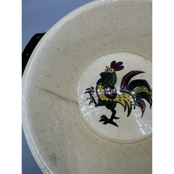 Poppytrail by Metlox "Rooster" 8" Round Vegetable Bowl Tab Handles READ - Picture 5 of 7